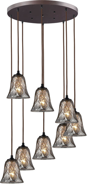 Darien 8 Light Pendant In Oiled Bronze