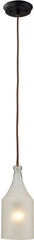 Skylar 1 Light Pendant In Oiled Bronze and Frosted Glass