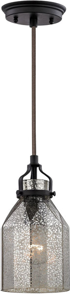 Danica 1 Light Pendant In Oil Rubbed Bronze and Mercury Glass