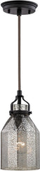 Danica 1 Light Pendant In Oil Rubbed Bronze and Mercury Glass