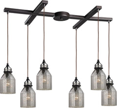 Danica 6 Light Pendant In Oil Rubbed Bronze and Mercury Glass