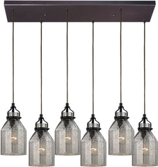 Danica 6 Light Pendant In Oil Rubbed Bronze and Mercury Glass