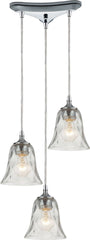 Darien 3 Light Pendant In Polished Chrome and Clear Glass