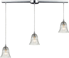 Darien 3 Light Pendant In Polished Chrome and Clear Glass