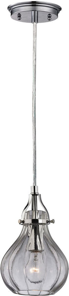 Danica 1 Light Pendant In Polished Chrome and Clear Glass