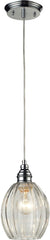 Danica 1 Light Pendant In Polished Chrome and Clear Glass