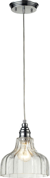 Danica 1 Light Pendant In Polished Chrome and Clear Glass