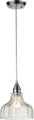 Danica 1 Light Pendant In Polished Chrome and Clear Glass