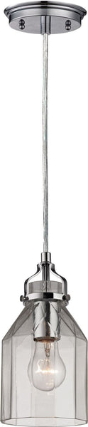 Danica 1 Light Pendant In Polished Chrome and Clear Glass