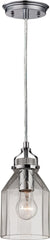 Danica 1 Light Pendant In Polished Chrome and Clear Glass