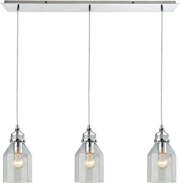 Danica 3 Light Linear Pendant In Polished Chrome