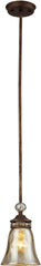 Cheltham 1 Light Pendant In Mocha and Champagne Plated Glass