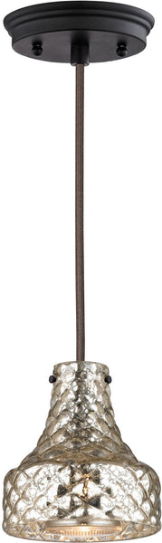 Danica 1 Light Pendant In Oil Rubbed Bronze and Mercury Glass