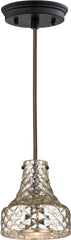 Danica 1 Light Pendant In Oil Rubbed Bronze and Mercury Glass