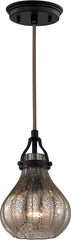 Danica 1 Light Pendant In Oil Rubbed Bronze and Mercury Glass