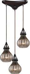 Danica 3 Light Pendant In Oil Rubbed Bronze and Mercury Glass