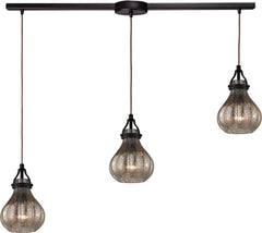 Danica 3 Light Pendant In Oil Rubbed Bronze and Mercury Glass