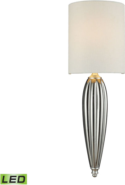 Martique 1 Light Led Wall Sconce In Chrome and Silver Leaf