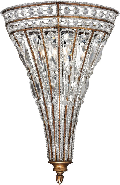Empire 2 Light Wall Sconce In Mocha and Clear Crystal
