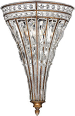 Empire 2 Light Wall Sconce In Mocha and Clear Crystal
