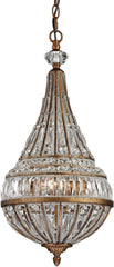 Empire 3 Light Pendant In Mocha and Clear Crystal