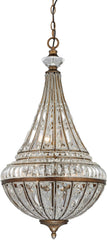 Empire 6 Light Pendant In Mocha and Clear Crystal