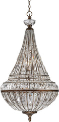 Empire 9 Light Pendant In Mocha and Clear Crystal