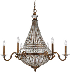 Empire 14 Light Chandelier In Mocha and Clear Crystal