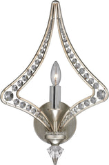 Ventoux 1 Light Sconce In Satin Silver and Clear Crystal