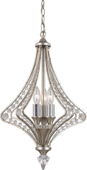 Ventoux 3 Light Chandelier In Satin Silver and Clear Crystal