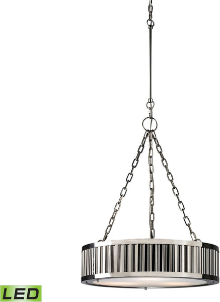 Linden Manor 3 Light Led Pendant In Polished Nickel
