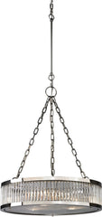 Linden Manor 3 Light Pendant In Crystal and Polished Nickel