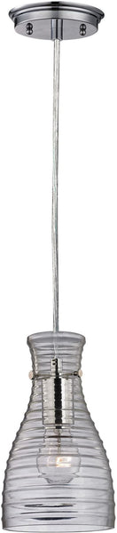 Strata 1 Light Mini Pendant In Polished Chrome and Clear Glass