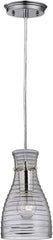 Strata 1 Light Mini Pendant In Polished Chrome and Clear Glass