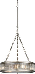 Linden Manor 3 Light Pendant In Crystal and Brushed Nickel
