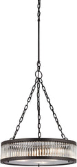 Linden Manor 3 Light Pendant In Crystal and Oil Rubbed Bronze