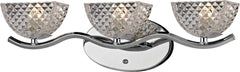 Contour 3 Light Vanity In Polished Chrome and Clear Diamond Glass
