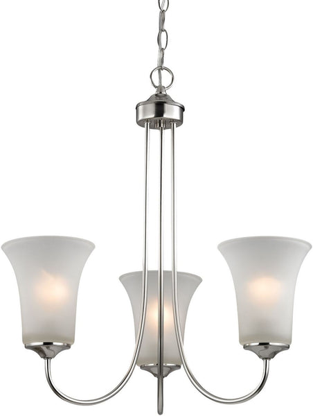 Charleston 3 Light Chandelier In Brushed Nickel