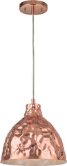 Hammersmith 1 Light Pendant In Hammered Polished Copper