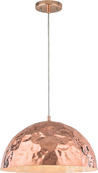 Hammersmith 1 Light Pendant In Hammered Polished Copper