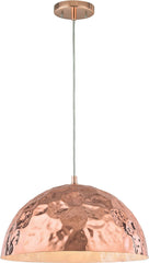Hammersmith 1 Light Pendant In Hammered Polished Copper
