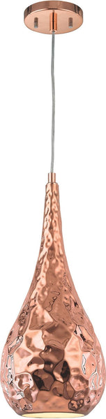 Hammersmith 1 Light Pendant In Hammered Polished Copper