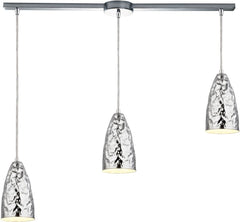 Hammersmith 3 Light Pendant In Hammered Polished Chrome