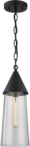 Bergen 1 Light Pendant In Oil Rubbed Bronze and Clear Glass