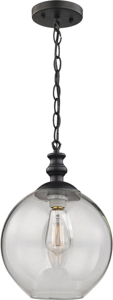 Bergen 1 Light Pendant In Oil Rubbed Bronze and Clear Glass