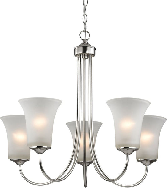 Charleston 5 Light Chandeier In Brushed Nickel