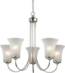 Charleston 5 Light Chandeier In Brushed Nickel
