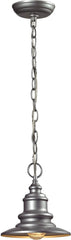 Marina 1 Light Outdoor Pendant In Matte Silver