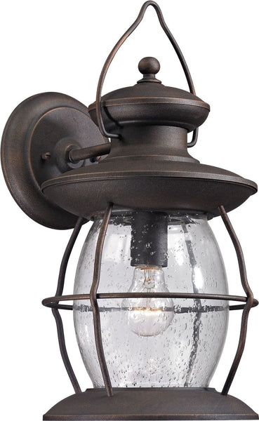 Village Lantern 1 Light Outdoor Sconce In Weathered Charcoal