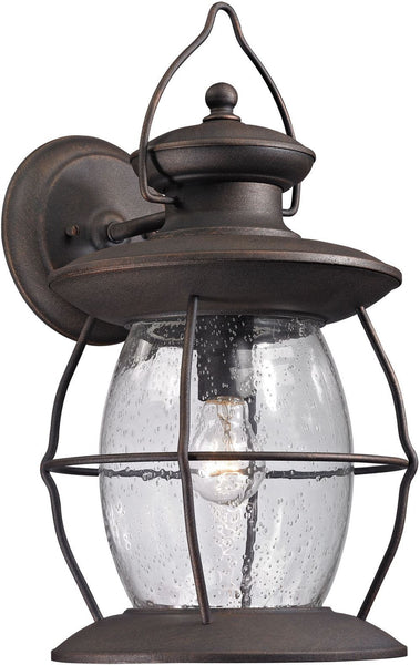 Village Lantern 1 Light Outdoor Sconce In Weathered Charcoal